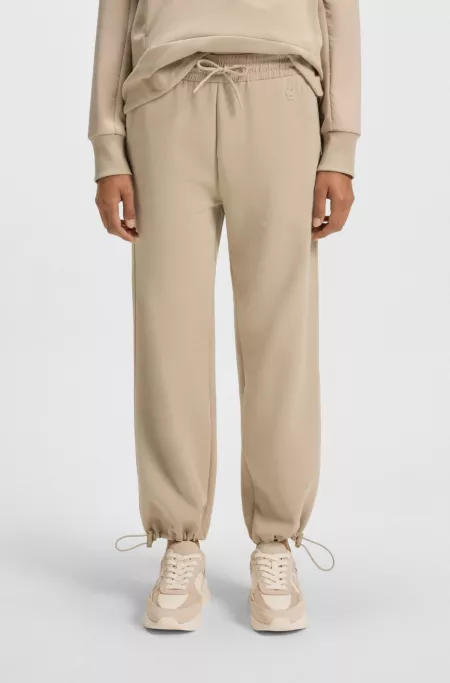 Cotton-blend tracksuit bottoms with contrast waistband