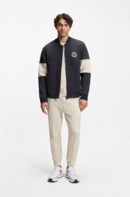 Cotton-blend sweatshirt with tennis-themed logo, Dark Blue