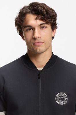 Felpa in misto cotone con logo ispirato al tennis, Blu scuro