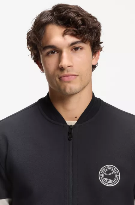 Cotton-blend sweatshirt with tennis-themed logo