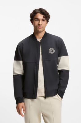 Felpa in misto cotone con logo ispirato al tennis, Blu scuro