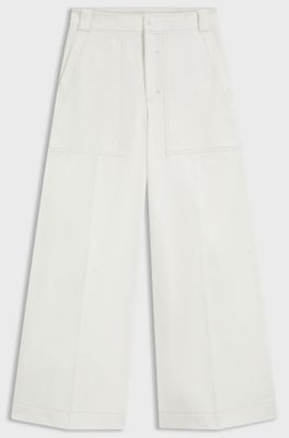 Pantalon Relaxed en toile de coton, Blanc
