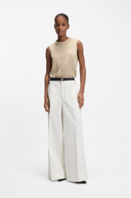 Pantalon Relaxed en toile de coton, Naturel