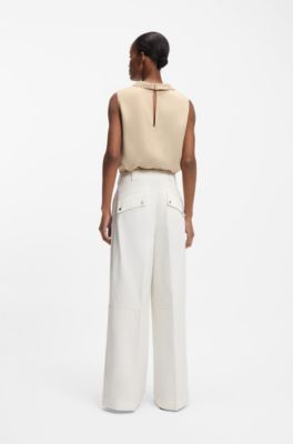 Pantalon Relaxed en toile de coton, Naturel
