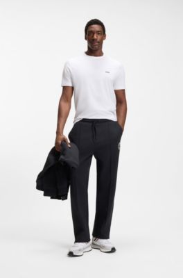Cotton-blend tracksuit bottoms with tennis-themed logo, Dark Blue