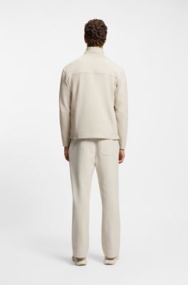 Sweatshirt van een katoenmix met logo in tennisthema, Naturel