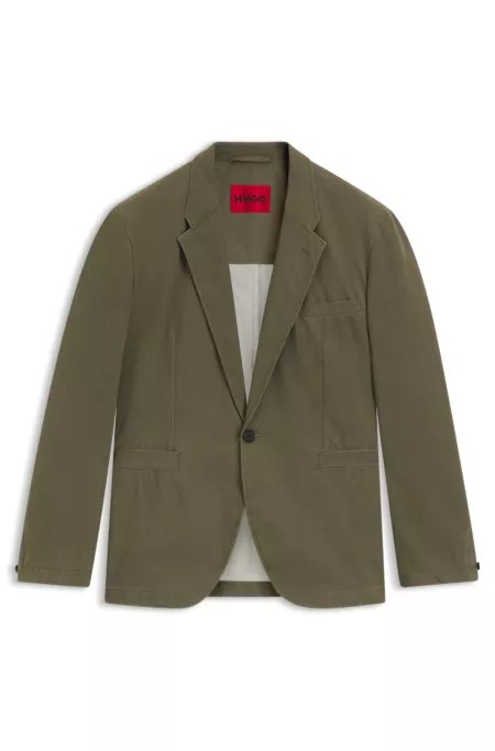 Modern-fit jacket in cotton-blend twill