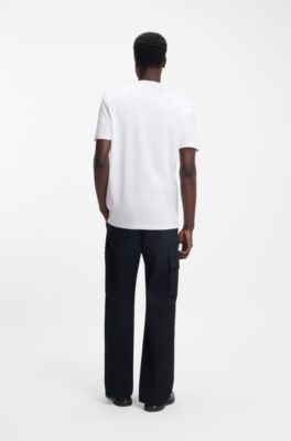 Cotton-jersey T-shirt with printed artwork, White