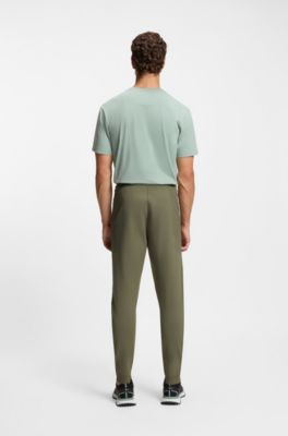 Active Regular-fit tracksuit bottoms with jacquard stripes, Olive