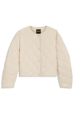 Water-repellent jacket with diamond quilting, Light Beige