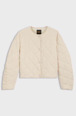 Water-repellent jacket with diamond quilting, Light Beige