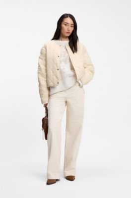 Water-repellent jacket with diamond quilting, Light Beige