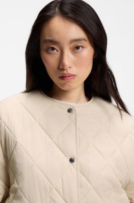 Water-repellent jacket with diamond quilting, Light Beige