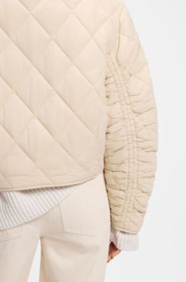 Water-repellent jacket with diamond quilting, Light Beige