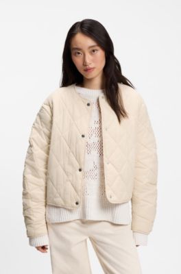 Water-repellent jacket with diamond quilting, Light Beige