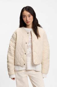 Water-repellent jacket with diamond quilting, Light Beige