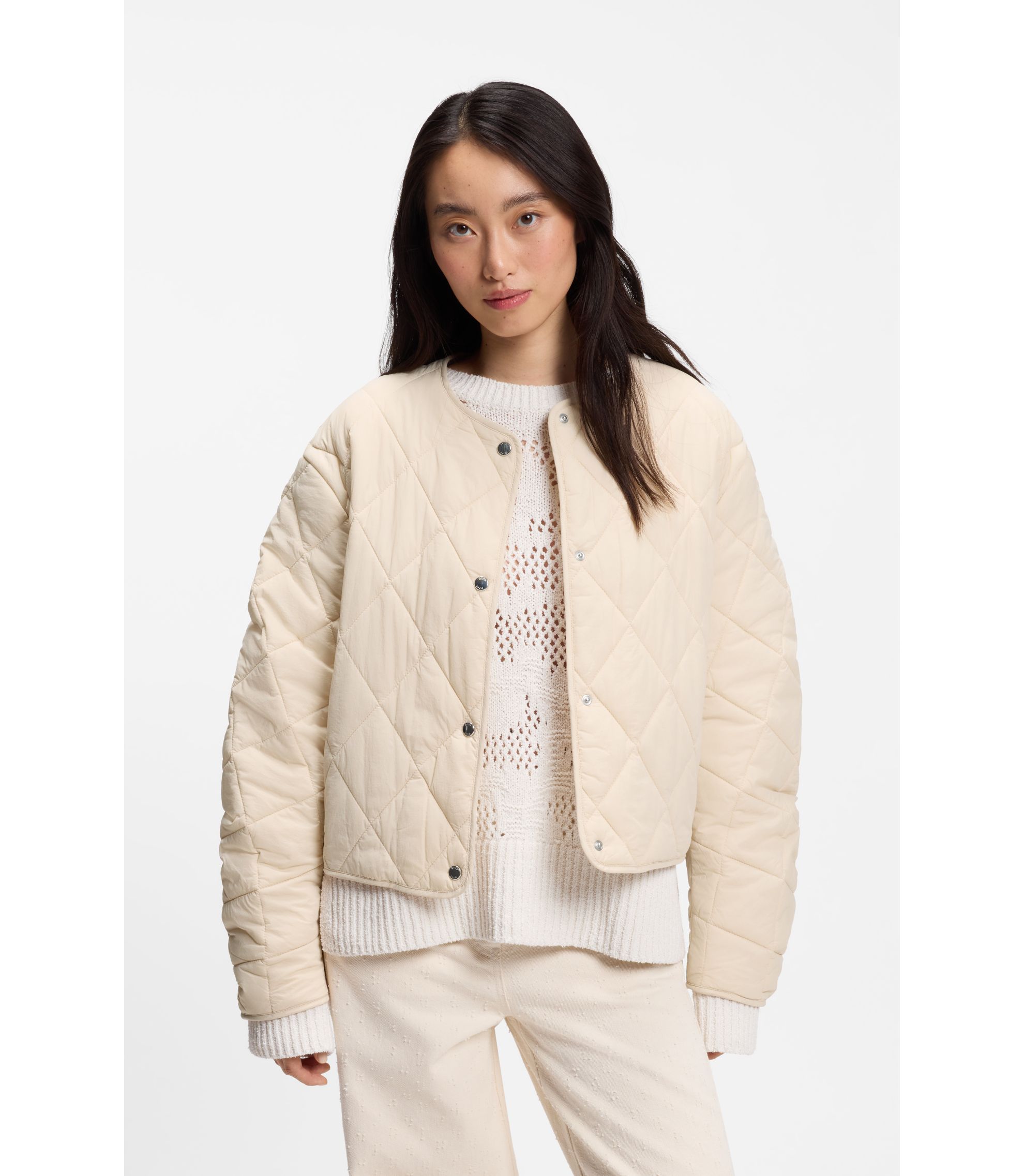 Wasserabweisende Jacke mit Rautensteppung