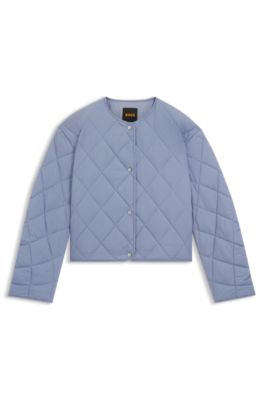 Water-repellent jacket with diamond quilting, Light Blue