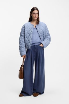 Water-repellent jacket with diamond quilting, Light Blue