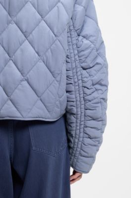 Water-repellent jacket with diamond quilting, Light Blue