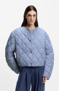 Water-repellent jacket with diamond quilting, Light Blue