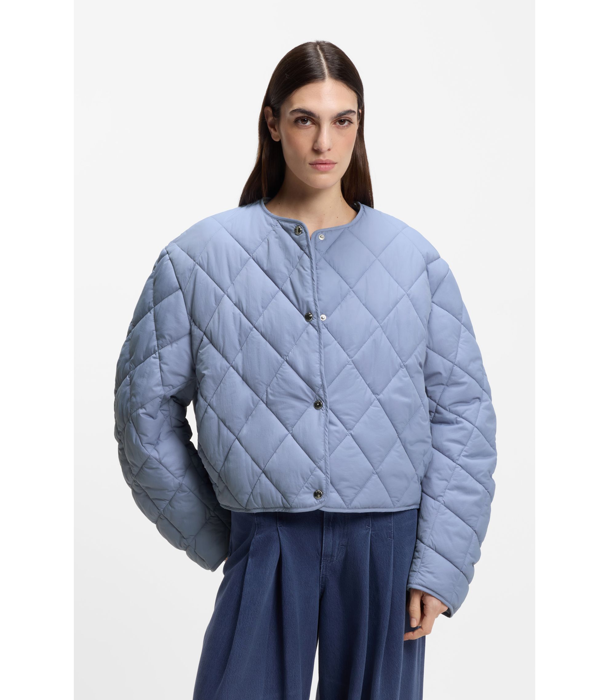 Wasserabweisende Jacke mit Rautensteppung