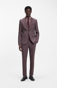 Extra-slim-fit suit in wool-blend poplin, Dark Purple