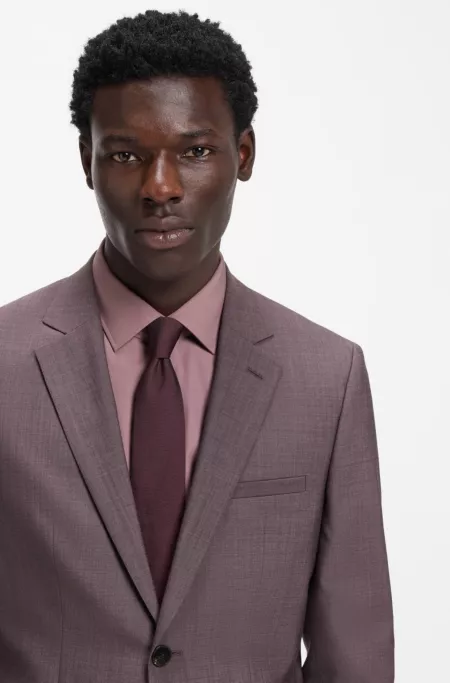 Extra-slim-fit suit in wool-blend poplin