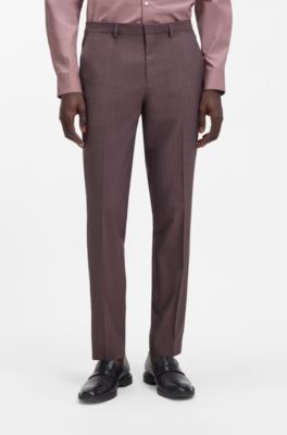 Abito extra slim fit in popeline di misto lana, Viola scuro