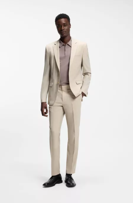 Extra-slim-fit suit in wool-blend poplin