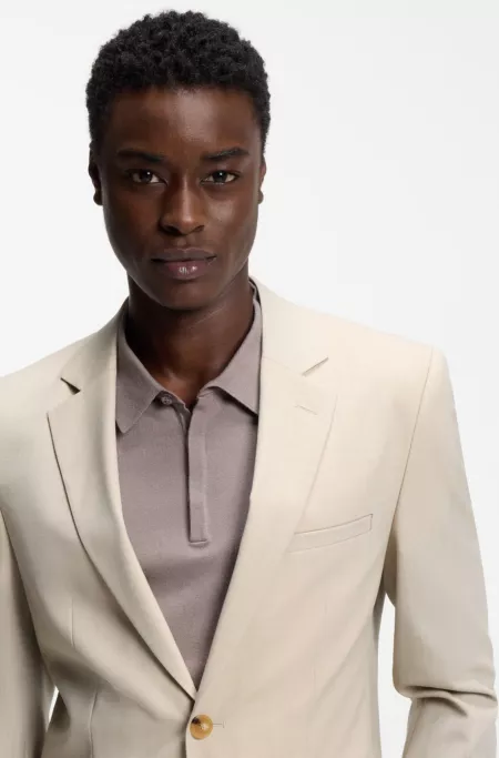 Extra-slim-fit suit in wool-blend poplin