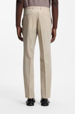 Extra-slim-fit suit in wool-blend poplin, Beige