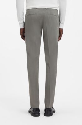 Extra slim-fit pak van een wolmix popeline, Grijs