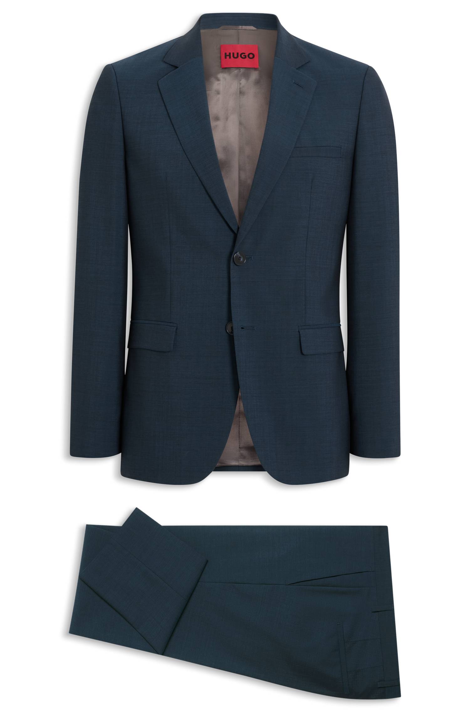 Hugo Extra-slim-fit suit in wool-blend poplin kostymer herr – bild 4