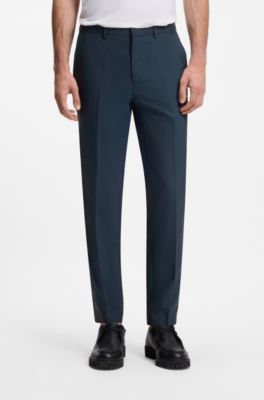 Extra-slim-fit suit in wool-blend poplin, Blue