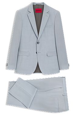 Extra-slim-fit suit in wool-blend poplin