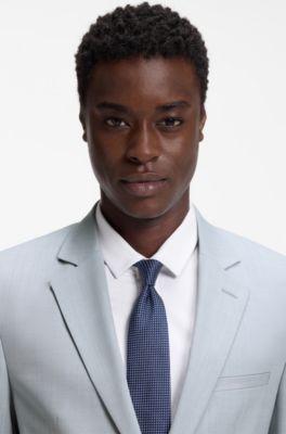 Extra-slim-fit suit in wool-blend poplin, Light Blue