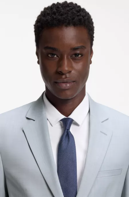 Extra-slim-fit suit in wool-blend poplin