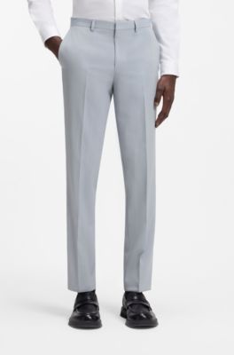 Extra slim-fit pak van een wolmix popeline, Lichtblauw