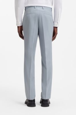 Extra slim-fit pak van een wolmix popeline, Lichtblauw