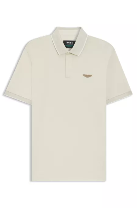 BOSS x ASTON MARTIN polo shirt in wool-cotton piqué