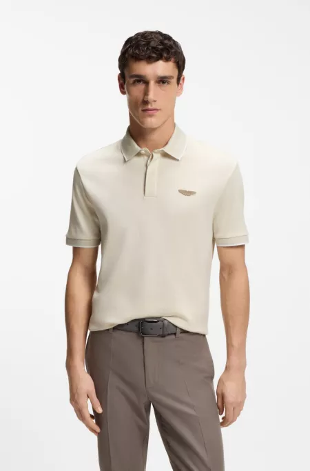 BOSS x ASTON MARTIN polo shirt in wool-cotton piqué