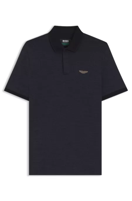 BOSS x ASTON MARTIN polo shirt in wool-cotton piqué