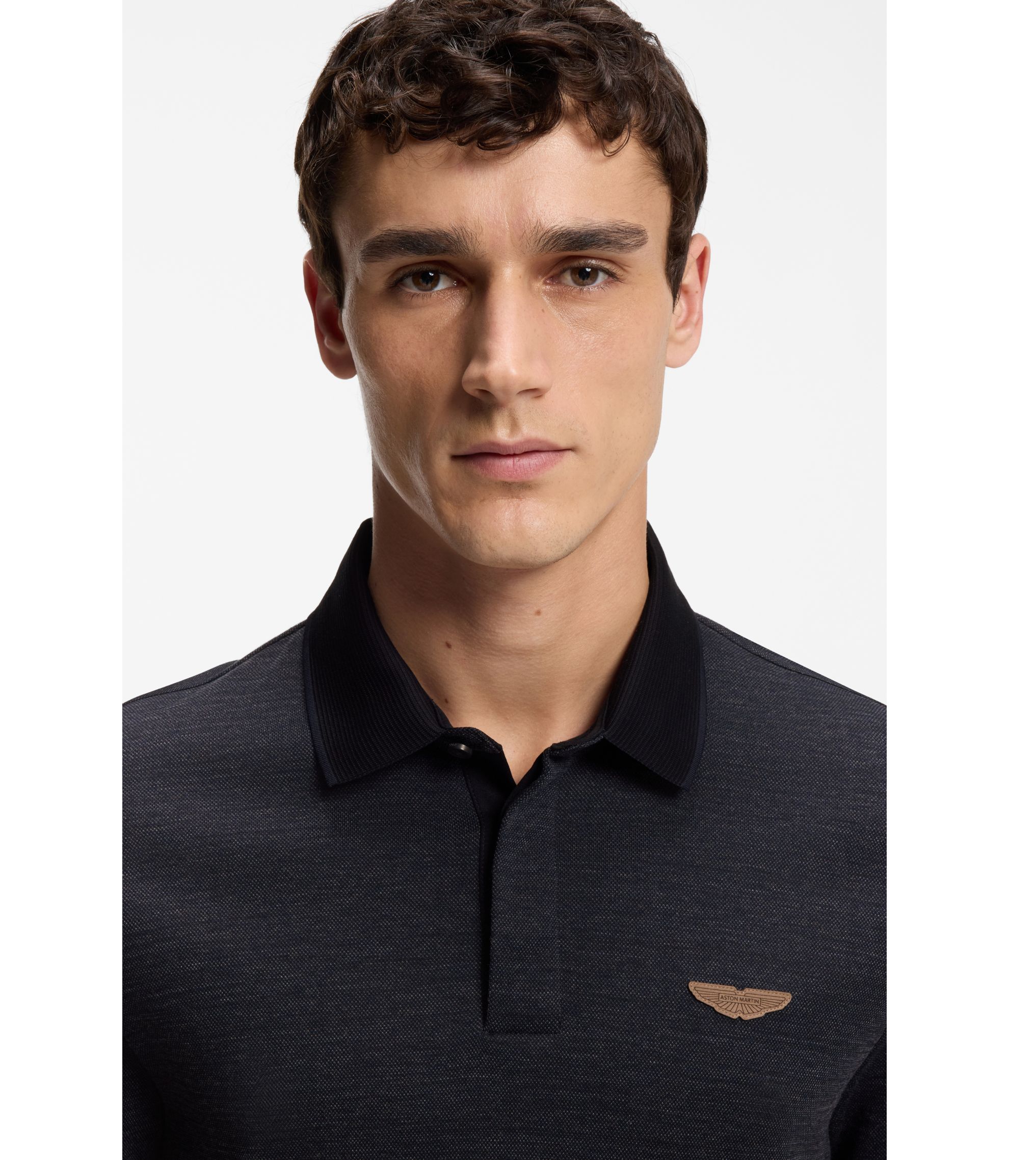 BOSS - BOSS x ASTON MARTIN ポロシャツ ウール/コットン ピケ