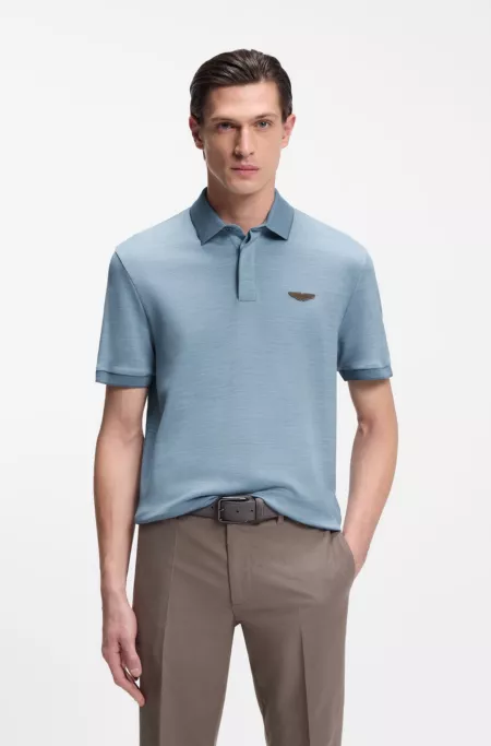 BOSS x ASTON MARTIN polo shirt in wool-cotton piqué