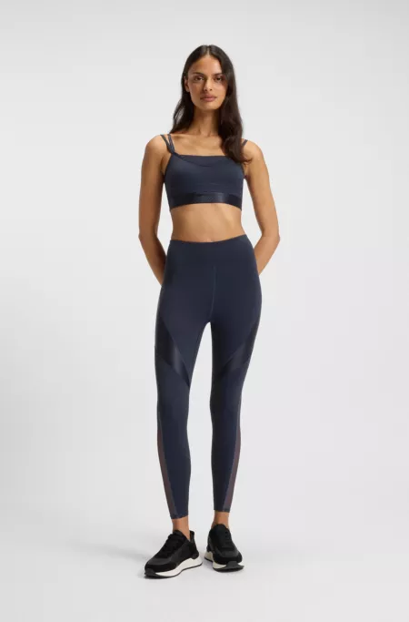Active leggings with mesh inserts