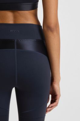 Actieve legging met inzetstukken van mesh, Donkerblauw