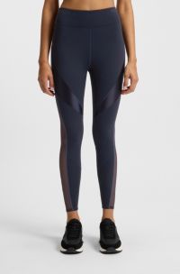Actieve legging met inzetstukken van mesh, Donkerblauw