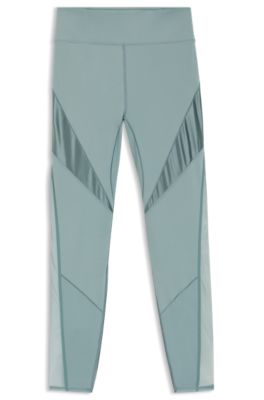 Active leggings with mesh inserts, Light Blue