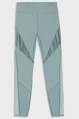 Actieve legging met inzetstukken van mesh, Lichtblauw